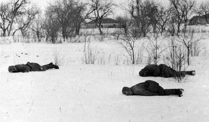 Красноармейцы, погибшие в марте 1943 года в Богодуховском районе Харьковской области